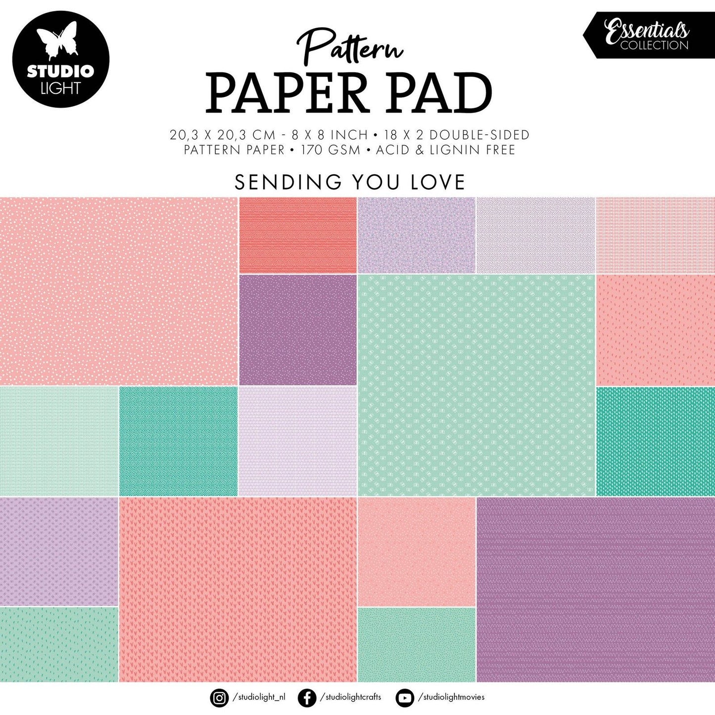 Luz de estudio • diseños de fondo de bloc de papel con patrones esenciales