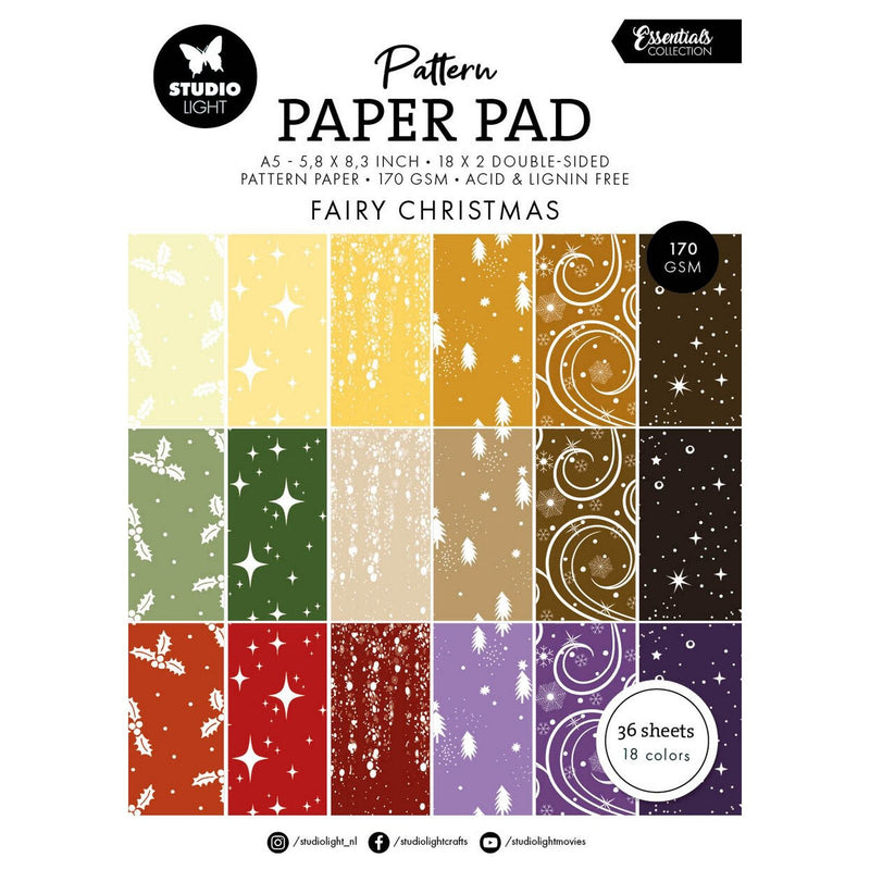 Luz de estudio • patrón esencial bloc de papel hada navidad