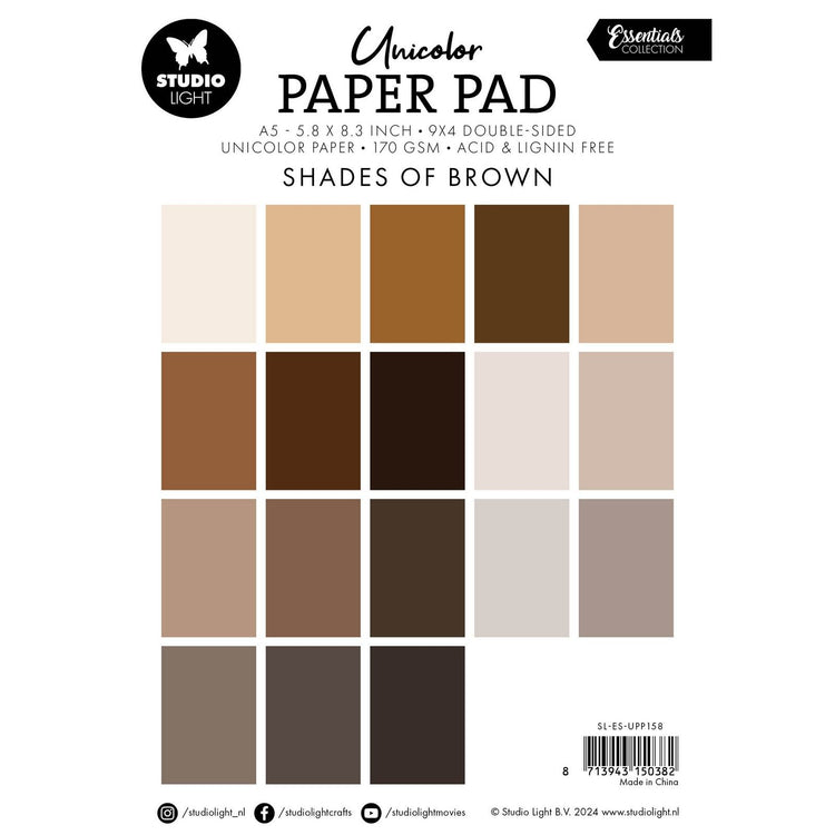 Studio light • essentials unicolor paper pad shades of brown