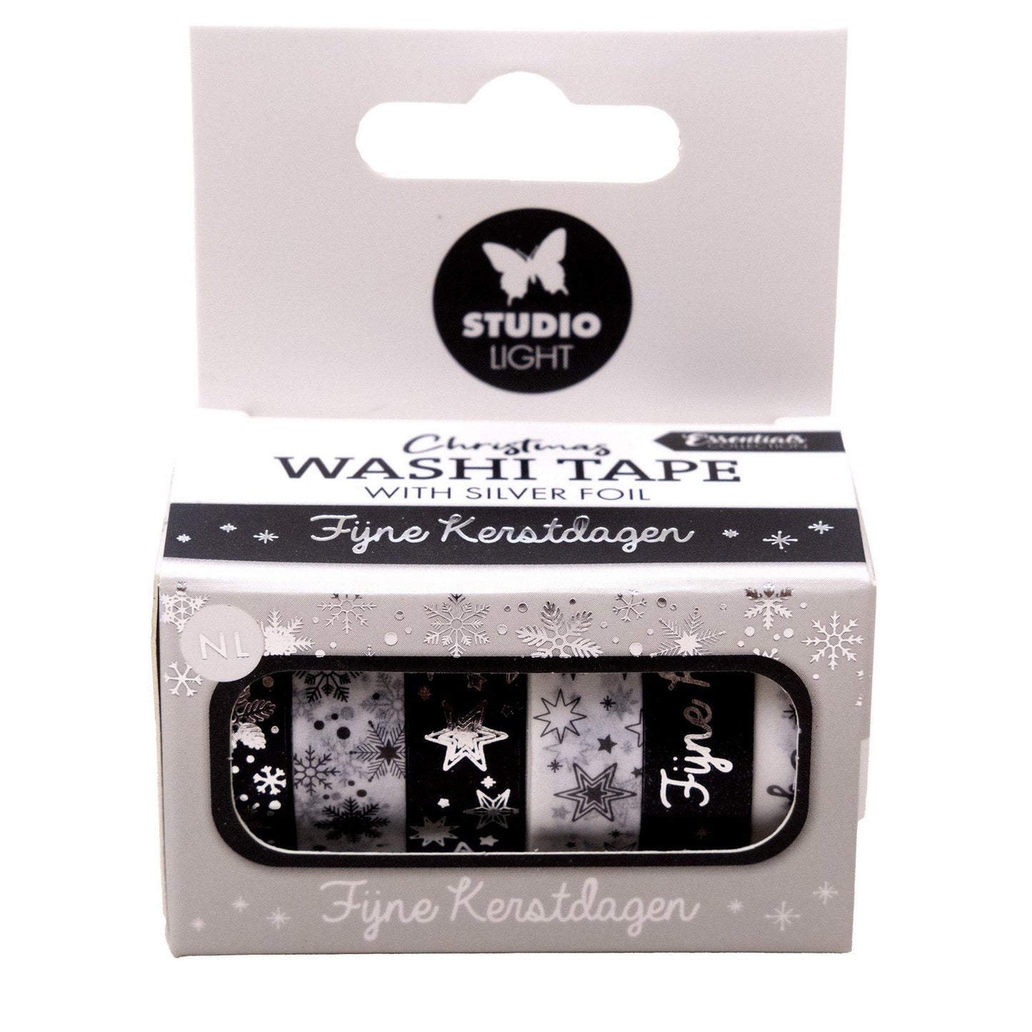 Studio light • essentials washi tape black white nl silver