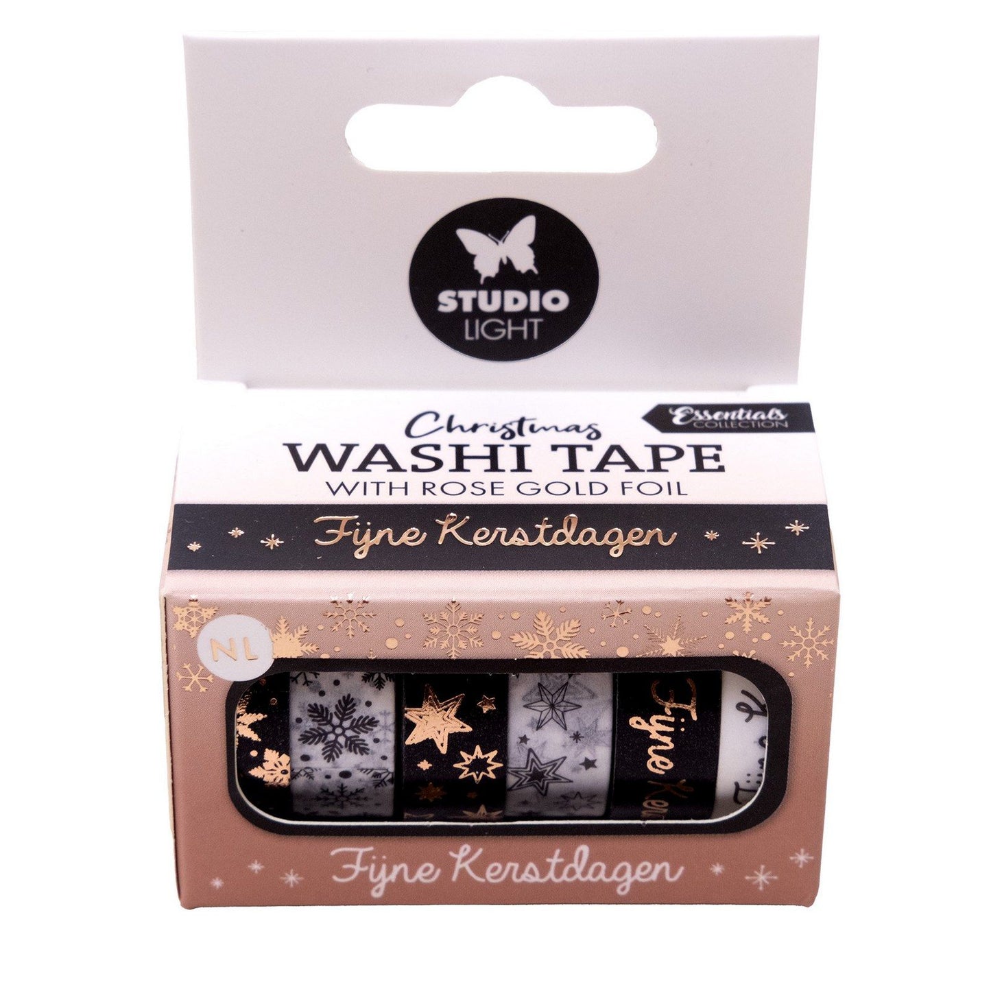 Luz de estudio • cinta washi esencial negro blanco y oro rosa