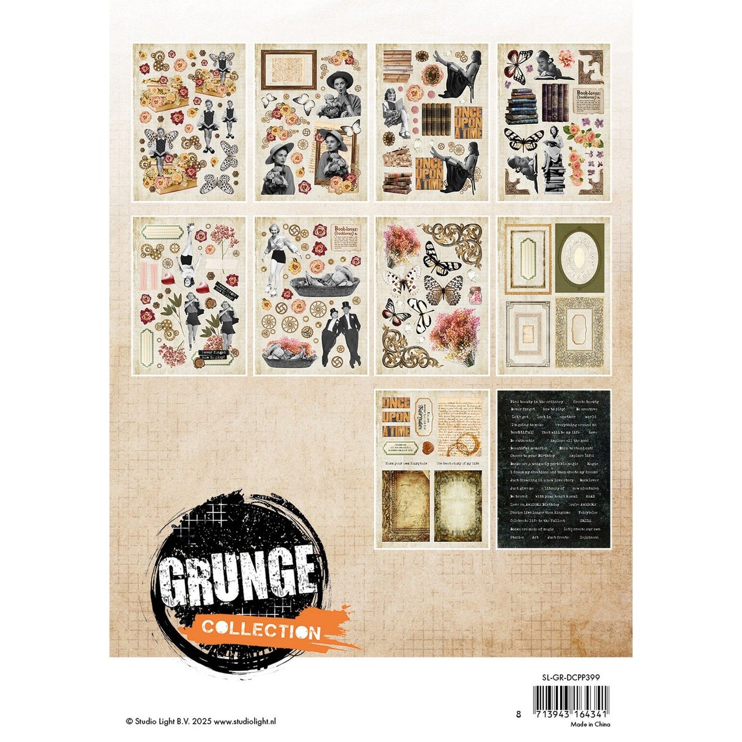 Luz de estudio • elementos de papel troquelados de colección grunge