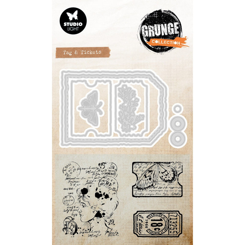 Studio light • grunge collection stamp cutting dies tag tickets