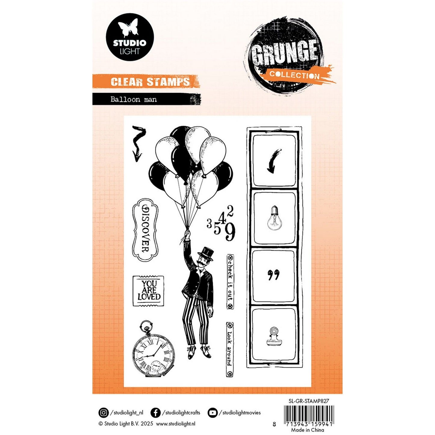 Studio light • grunge collection clear stamp ballon man