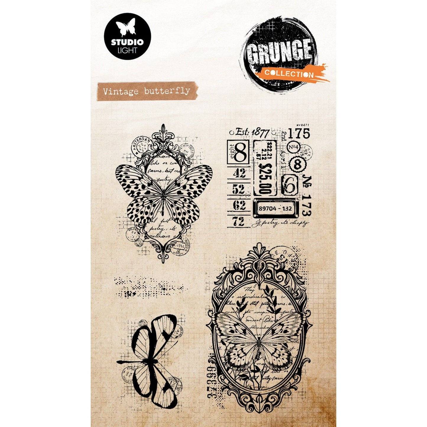 Studio luce • collezione grunge farfalla vintage timbro chiaro