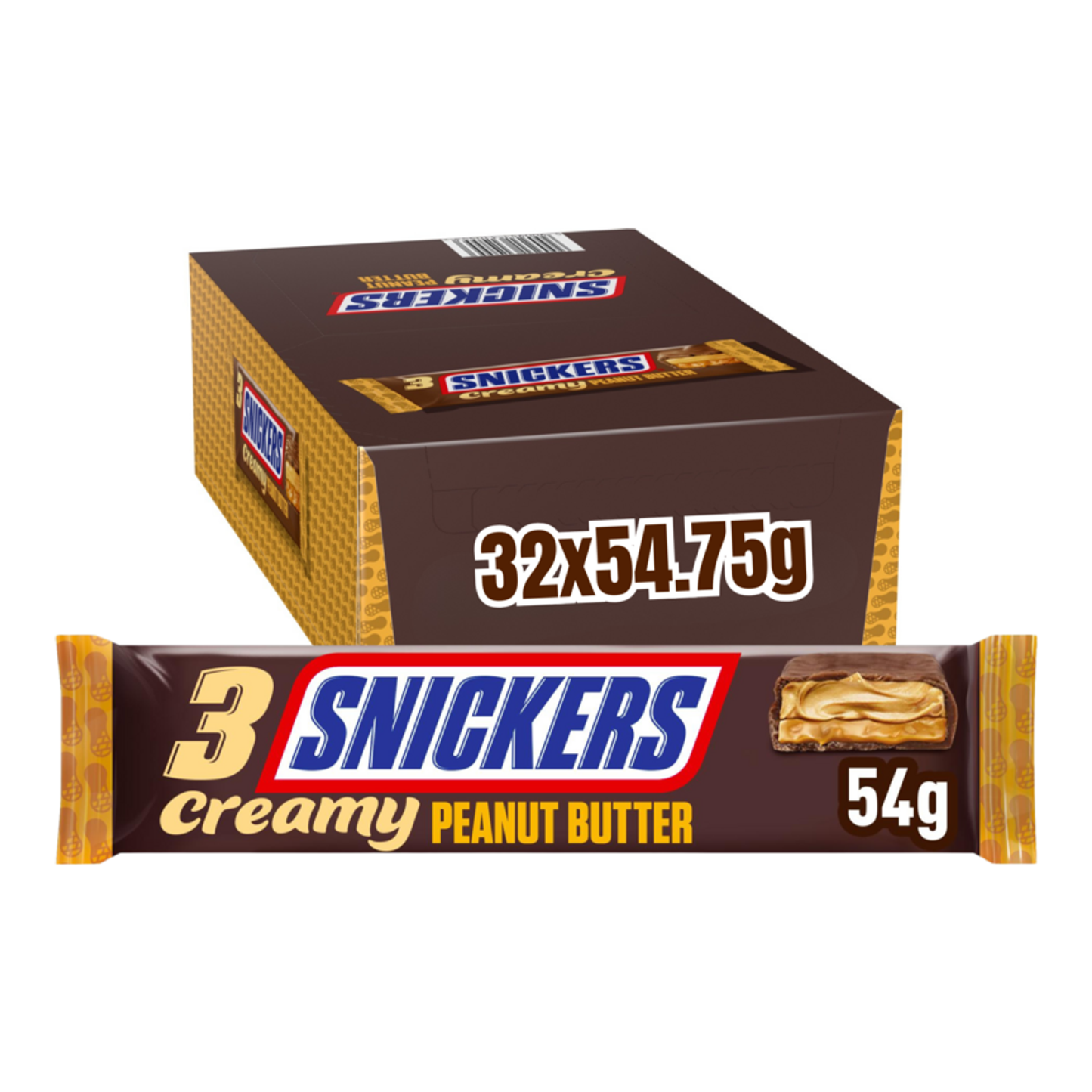 Snickers creamy peanut butter 3-pack (32x 54.75gr)