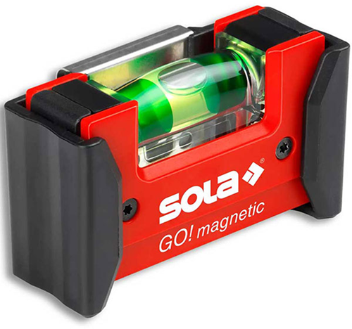 Sola go magnetic clip mini waterpas met gordelclip - 01621201 - tot 0.25 m - rood