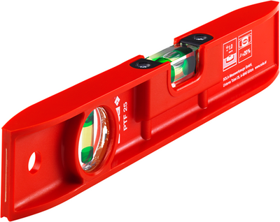 Sola livella in plastica PTF25 25cm 2 fiale 1.00mm m rossa - 01412201