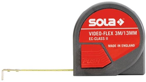 Flessometro Sola 3mt video-flex, con finestra di lettura CE classe 2 SB - 50012901 - 50012901