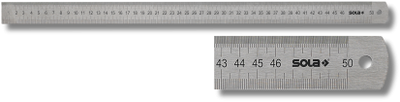 Sola stalen lineaal 300x30x1mm rvs lsb300, dubbelzijdige maatverdeling mm cm - 56104201 - 56104201