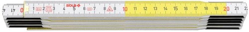 Sola righello pieghevole pieghevole in legno 2mt 10 membri hf2 10, bianco giallo, classe 3 conf. da 10 - 53021201 - 53021201