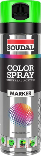 Pennarello colorato Soudal spray 500 ml | verde fluo - 155990