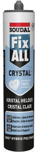 Soudal fix - all crystal | lijm- en voegkit | transparant | 290 ml - 110980