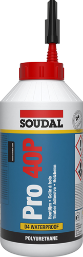 Colla per legno Soudal pro 40 p pu d4 | 5 kg | marrone - 108901