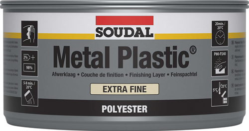 Soudal metal plastic extra fine | polyesterplamuur | 1 kg | wit | 30034 - 103424