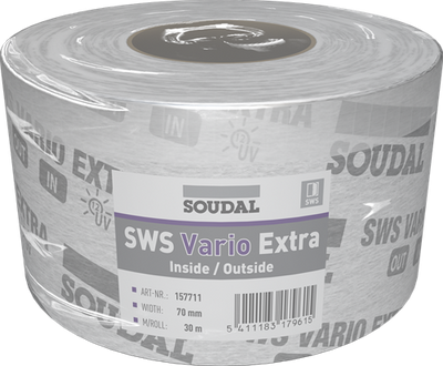 Soudal sws vario extra | vochtregulerende folie | 70 mm x 30 m | wit - 157711