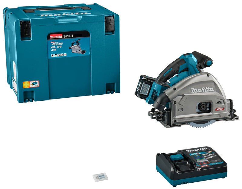 Makita sp001gm101 | 40v máximo | sierra de inmersión | 165 mm | Batería de 4,0 ah (1 ud.) | cargador rápido | en mbox | con transmisor aws sp001gm101