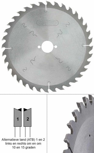 Lama per sega legno TCT Spero 250mm 36 denti - foro 30mm - spw-250-36-30