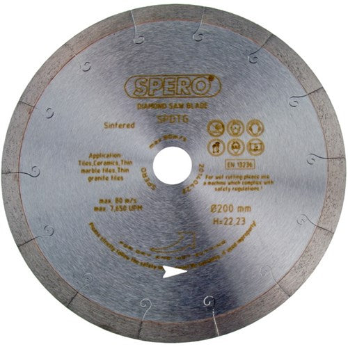 Hoja de sierra de diamante para piedra natural Spero Tile | 250 mm | agujero del eje 30mm – sdb250t30