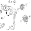 Derail posteriore SRAM. XX1 Eagle 52t Lunar Grey