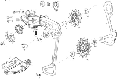 Descarrilación trasera de sram. Xx1 águila 52t gris lunar