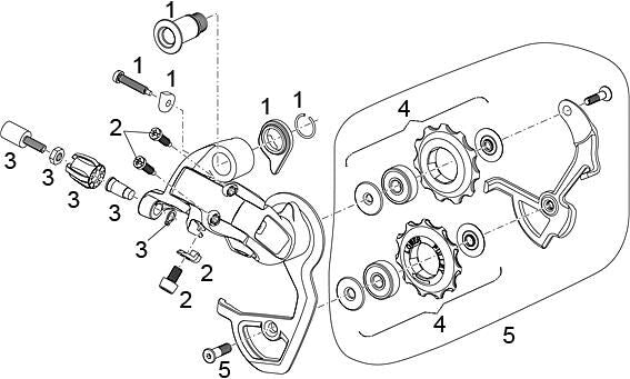 Sram schaltwerk force r.derail. force 10-sp short cage