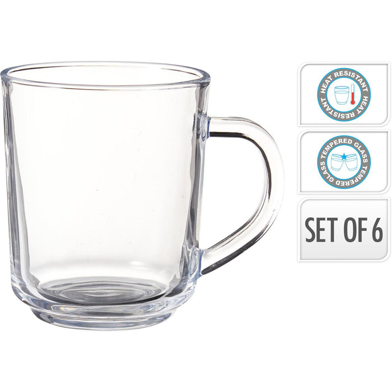 Set di 6 bicchieri da tè in vetro temperato Excelent houseware 220ml