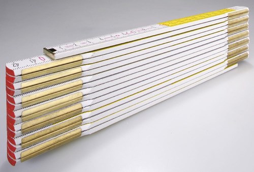 Metro pieghevole Stabila, 617 11 legno bianco giallo 3m - 01231
