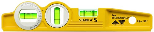 Livella Stabila scanalatura a V 1v1h1x360° fiala 25cm - 16670