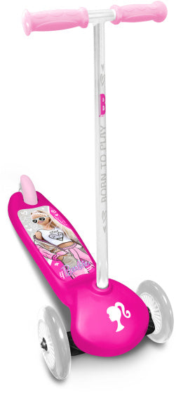 3-wiel kinderstep Barbie meisjes voetrem roze