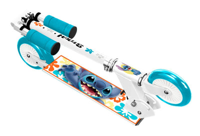 Disney stitch 2-wiel kinderstep opvouwbaar voetrem wit petroblauw
