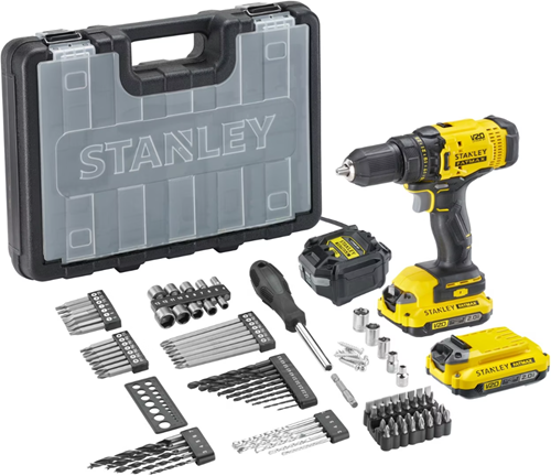 Stanley fatmax sfmcd700d2a-qw 20v max (18v) + set accessori 100 pezzi | 2x2.0ah - sfmcd700d2a-qw