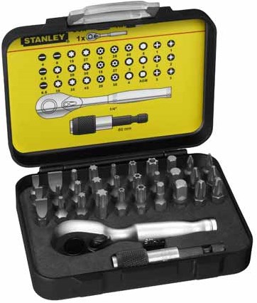 Set di punte per utensili manuali Stanley expert pro 1 4 - chiave a cricchetto (32 pezzi) - 1-13-904