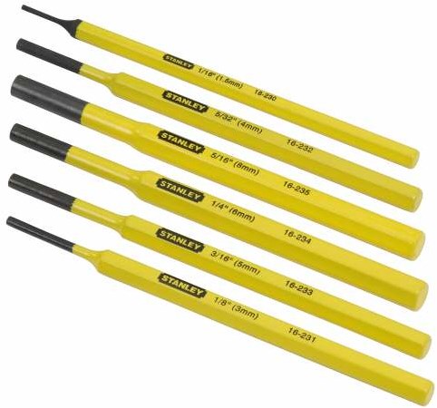 Set punte centrali e punzoni Stanley per utensili manuali, 6 pz. - 18-4-226