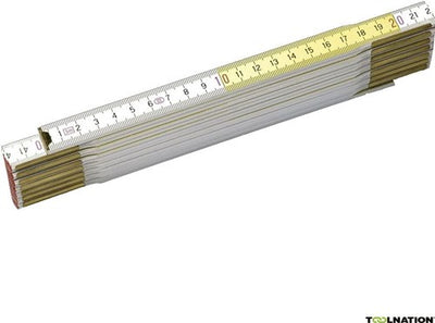 Stanley hand tools folding ruler yellow white | 2m - 15mm - 0-35-458