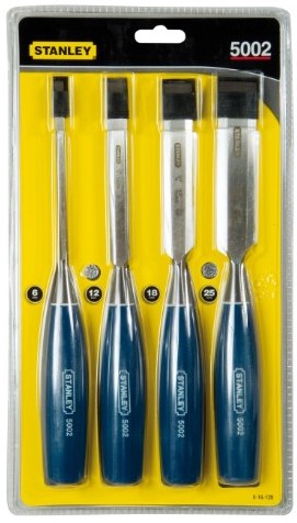 Set scalpelli per legno Stanley, utensili manuali, 4 pezzi (6, 12, 18, 25 mm) - 0-16-129