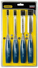 Set scalpelli per legno Stanley, utensili manuali, 4 pezzi (6, 12, 18, 25 mm) - 0-16-129