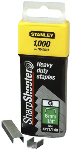 Grapas Stanley 6mm tipo g - 5000 piezas