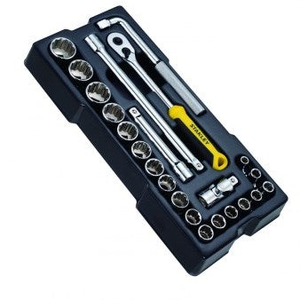 Stanley utensili manuali set prese transmodulo Stanley ½” 12 facce 23 pezzi - stmt1-74726 - stmt1-74726