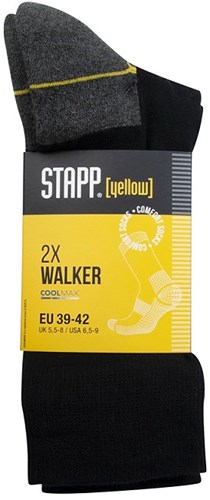 Stapp calcetines amarillos walker coolmax 2-pack 4425 | 699 negro | talla 46 - 38.134.009.02