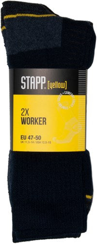 Stapp yellow worker 2-pack sokken 4415 | 699 zwart | maat 42 - 38.134.007.01