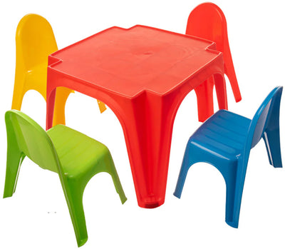 Tavolo da gioco di stellay e sedie set junior rosso 5 pezzi
