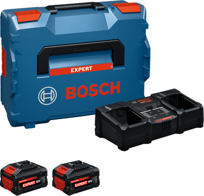 Bosch azul 18v 8.0ah batería de arranque exba18v-80 2-320 | 2x exba18v-80 + cargador exal18v2-320 - 1600a0373x