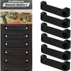 Correa de banco con soportes sigilosos | negro | 6 piezas - bb-pl-blk-6