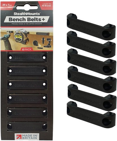 Cintura da banco con supporti Stealth | nero | 6 pezzi - bb-pl-blk-6