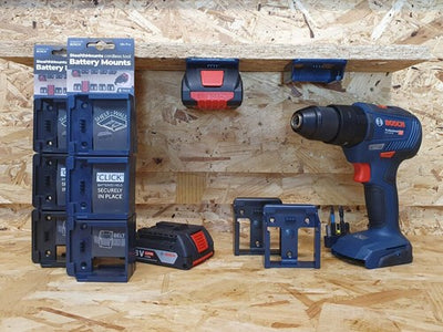 Stealth monta portabatterie per bosch 18v | nero | 6 pezzi - bm-bo18-6