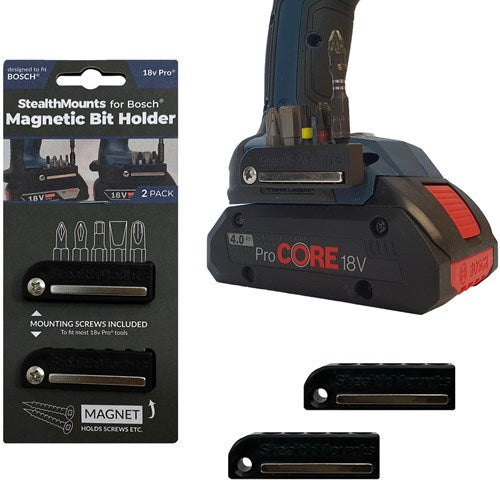 Stealthmounts bithouder voor bosch 18v | 2 stuks | zwart - bh-bo-blk-2