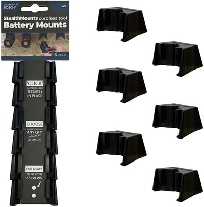 Stealthmounts bm-bo108-blk-6 accuhouder voor bosch 10.8 12v | zwart | 6-pack - bm-bo108-blk-6