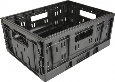 Crate de plástico plegable pequeño de 20 litros plegables negros