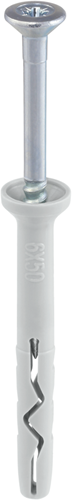 Steelies ultimate impact plug nylon 6x 60 collar avellanado pz2 galvanizado | 50 piezas - kea10600601